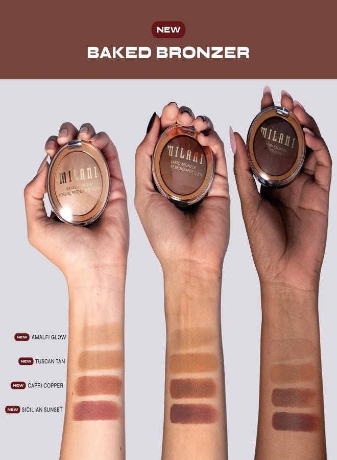 Milani Bronzer Powder - Baked Bronzer Made in Italy, Bronzing Shimmer Highlighter Makeup for Contour - Capri Copper - Image 3